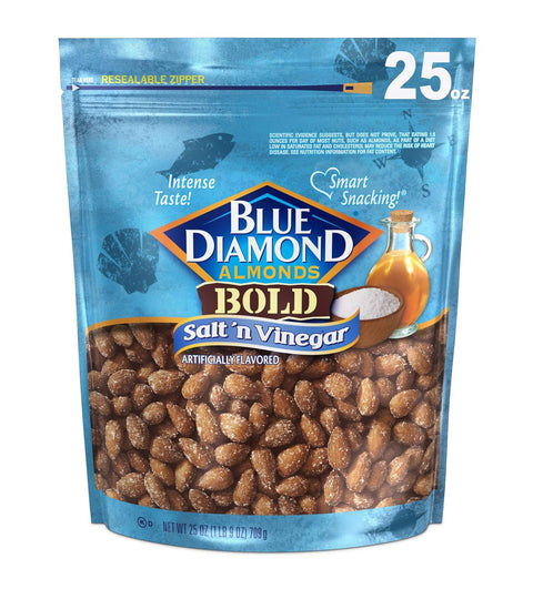 Blue Diamond Almonds, Bold Wasabi & Soy Sauce Flavored Snack Nuts, Bulk Bag, Pantry Staple, GMO-Free, Great for Parties, Lunch, Events, Holiday, and Healthy Snacking, 25 Oz Resealable Bag (Pack of 1)