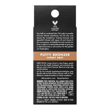 e.l.f. Putty Bronzer Creamy Highly Pigmented Formula Creates a LongLasting Bronzed Glow Infused with Argan Oil Vitamin E Honey Drip 0.35 Oz 10g
