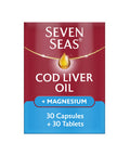 Cod Liver Oil Plus Magnesium By Seven Seas, Omega-3 Supplement Supporting Brain, Heart, Vision, Plus Magnesium To Reduce Tiredness, 30 Capsules + 30 Tablets