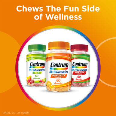 Centrum Multigummies Immunity Support Multivitamin Gummies For Men And Women Orange Flavour 60 Gummies (Packaging May Vary)