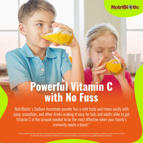 NutriBiotic Sodium Ascorbate Buffered Vitamin C Powder 2.2 Lb Vegan NonAcidic and Easier on Digestion Than Ascorbic Acid Essential Immune Support and Antioxidant Supplement Gluten and GMO