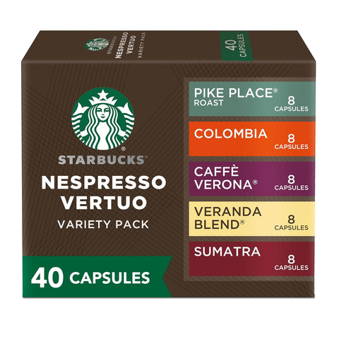 Starbucks by Nespresso Vertuo, Blonde & Medium Roast Variety Pack Coffee, 30-count Coffee Pods, Brews 7.8 oz.
