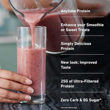 Isopure Zero Carb 100% Pure Whey Isolate Protein Powder Gluten Free With Vitamins Strawberries & Cream 25g Protein Per Serving, 3 Lbs 44 Servings