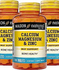 Mason Natural Calcium Magnesium & Zinc - Supports Healthy Bones, Enhances Muscle And Nerve Function, Immune System Booster, 100 Tablets (Pack Of 3)