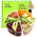 NUT CRAVINGS - Purim Mishloach Manot Mixed Nuts Gift Basket + Green Ribbon (7 Assortments, 1 LB) Ramadan Gifts Treats for Adults, Food Arrangement, Healthy Snack Care Package, Kosher