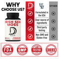 Dedicad 2400Mg Organic Irish Sea Moss Capsules Combined With Burdock & Bladderwrack - Seamoss Pills Support For Digestive Health