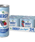 V8 Energy Strawberry Banana Juice Energy Drink, 8 fl oz Can (24 Pack)