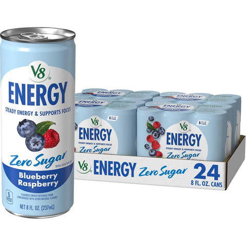 V8 Energy Strawberry Banana Juice Energy Drink, 8 fl oz Can (24 Pack)