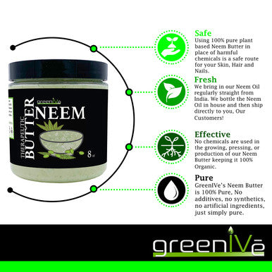 Greenive - Neem Butter - Body Butter - All Natural - Soothing - Moisturizing - (8 Ounce)