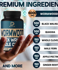 Dedicad Wormwood Extract 8050Mg Per Serving - 3 Month Supply - 90 Capsules - 12 Herbs Blended Black Walnut Hulls, Clove & More