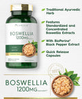 Carlyle Boswellia Extract Capsules 1200mg | 250 Count | Boswellia Serrata Complex with Black Pepper Extract | Non-GMO Gluten