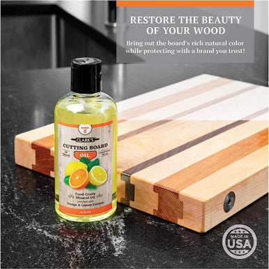 Cutting Board Oil (12oz) by CLARK'S | Enriched with Lemon & Orange Oils | Food Grade Mineral Oil |Butcher Block Oil & Conditioner