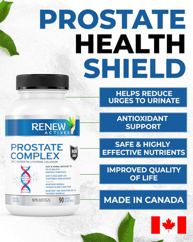 ReActives Prostate Complex Supplements Formula For Prostate, Thyroid, Eye Health & Immune System Antioxidant Blend For Men S Wellness 90 Softgels Made In Canada