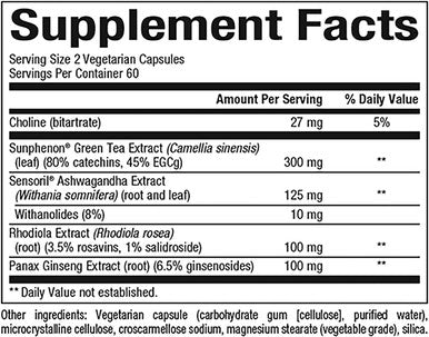 3 Brains by Natural Factors Serene Mind Adaptogenic Blend to Help Naturally Relieve Stress Mental Fatigue Daily Dietary Supplement Vegetarian 120 Capsules 60 Servings