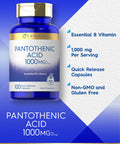 Carlyle Pantothenic Acid | 1000Mg | 100 Capsules | Essential B5 Vitamin | Non-Gmo, Gluten Free Supplement