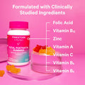 Pink Stork Total Postnatal Vitamin Gummies - Multivitamin for Postpartum Recovery and Lactation Support - Folic Acid B6 & Vitamin C - Breastfeeding Essentials - 60 Gummy Vitamins