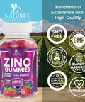 Nature'S Nutrition Zinc Gummies for Adults 50 mg - High Absorption Bone Skin & Immune Health Support Gummy & Antioxidant Chewable Supplement - Non-GMO Vegan & Gluten Zinc Vitamin Mixed Berry Flavor - 120 Gummies