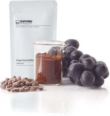 Grape Seed Tablets | 6000mg Supplement | Antioxidant, Vision Care & Vascular Heath | Oxford Vitality