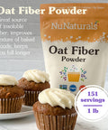 Nunaturals Oat Fiber Powder, All Natural Non-Gmo, Supports Digestive Health, 1 Lb