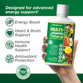 Life's Fortune Liquid Multivitamin for Adults Men & Women Teens High Absorption Daily Vitamins Trace Minerals Amino Acids with Biotin L-Arginine Potassium Tropical Flavor Sugar Free 32 oz