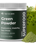 Trueseamoss Super Greens Powder With Matcha For Digestive and Gut Health 25 Superfoods With Probiotics Prebiotics Enzymes and Sea Moss Vegan Superfood Powder For Bloating and Regularity 30 Servings