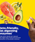 Enzymedica Lypo Gold, Digestive Enzymes For Fat Digestion, Fast Acting Gas & Bloating Relief, 60 Count