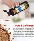 Barlean's Organic Lignan Flaxseed Oil Liquid Supplement From Cold Pressed Flax Seeds 7 230 Mg Ala Omega-3 Fatty Acids Cold Press Flax Seeds For Joint & Heart Health 32 Oz