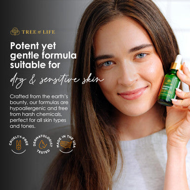 Tree of Life Vitamin C Serum for Face - Vit C Serum with Hyaluronic Acid and Vitamin E - Skin Brightening and Anti Aging Vitamin C Face Serum for Dry and Sensitive Skin, Dermatologist-Tested - 1 Fl Oz