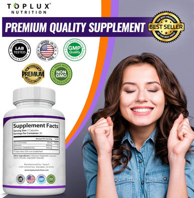 Toplux Quercetin With Bromelain And Zinc 1050Mg - Advanced Immune Support Supplement, Supports Antioxidant, Immune System, For Men Women, 60 Capsules