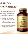 Solgar Dlpa 500 Mg 100 Vegetable Capsules - Free Form Dl-Phenylalanine - Supports Central Nervous System - Vegan Gluten Free Dairy Free Kosher - 100 Servings