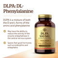 Solgar Dlpa 500 Mg 100 Vegetable Capsules - Free Form Dl-Phenylalanine - Supports Central Nervous System - Vegan Gluten Free Dairy Free Kosher - 100 Servings