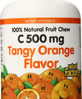 Natural Factors Vitamin C Tangy Orange Flavor Chewable 500 Mg Wafers 180Count Pack Of 6