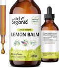 Wild & Organic Lemon Balm Tincture - Mood Support Supplement W/Lemon Balm Leaf - Melissa Lemon Balm Leaf Extract - Calming Lemon Balm Leaves - Lemon Balm Supplement For Calm Mind - 4 Oz