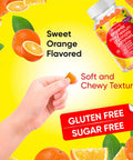 Magnesium Glycinate Chewable Gummies (600Mg) For Kids & Adults Women Men - Vegan Complex With Calcium Potassium Vitamin D B6 L-Theanine - Sugar & Gluten - Orange Flavor
