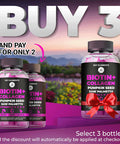 Hair Skin And Nails 10000Mcg Biotin Gummies & Collagen Gummies - Biotin Vitamins Gummies For Hair Growth Pumpkin Seed Oil, Saw Palmetto Extract & Vitamins A B6 C D E - Biotin And Collagen Supplements