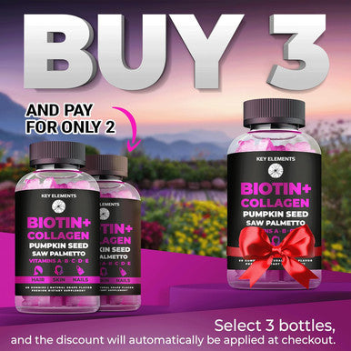 Hair Skin And Nails 10000Mcg Biotin Gummies & Collagen Gummies - Biotin Vitamins Gummies For Hair Growth Pumpkin Seed Oil, Saw Palmetto Extract & Vitamins A B6 C D E - Biotin And Collagen Supplements