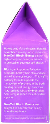 Neocell Laboratories Biotin Bursts Chewable Acai Berry High Potency 30 Count (Pack Of 2)