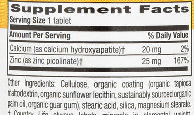 Country Life Zinc Picolinate 25 Mg - Superior Absorption Zinc Supplement For Immune Support, Prostate Health & Cellular Wellness - Certified Gluten-Free, Vegan & Halal, Non-Gmo - 100 Tablets