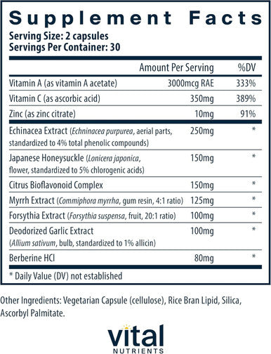 Vital Nutrients Herbal Biotic | Herbal Immune Support Supplement | Antioxidant Support Promotes Healthy Immune System | Gluten Dairy Soy | Non-GMO | 60 Capsules