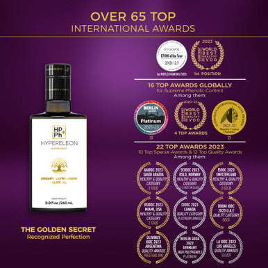HYPERELEON ULTRA GOLD | Premium, Organic, Supremely Rich in Polyphenols, Greek Extra Virgin Olive 100% Pure & Natural 260ml