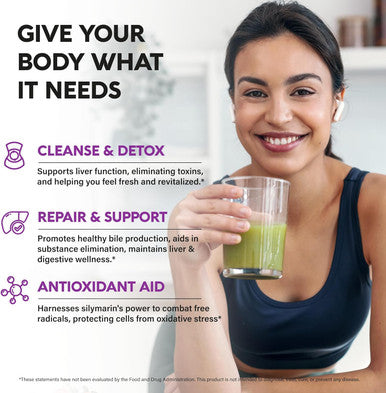 NUTRAHARMONY Organic Vitamin B12 Drops & Liver Support Detox Blend Capsules