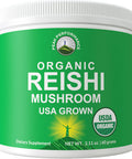 Organic Reishi Mushroom Powder - Usa Grown Made With Organic Reishi Mushrooms. Vegan Supplement For Immunity Support. Naturally