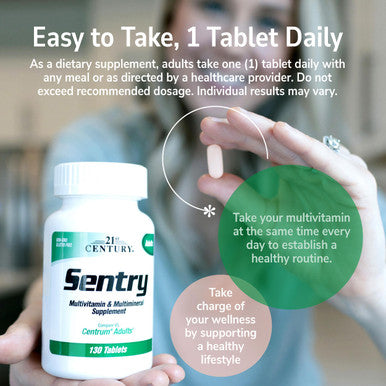 21st Century Sentry Adults Multivitamin & Multimineral Supplement 130 Tablets