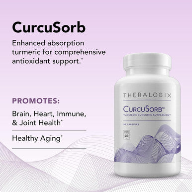 Theralogix CurcuSorb Turmeric Curcumin Supplement - 90-Day Supply - High-Absorption Turmeric Curcumin - Supports Brain Heart Immune & Joint Health - Aids Healthy Aging - NSF - 90 Capsules