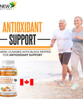 Renew Actives Turmeric Gummies - Antioxidant-Rich Formula With Black Pepper For Enhanced Wellness & Vitality | Easy-To-Swallow - 60 Gummies