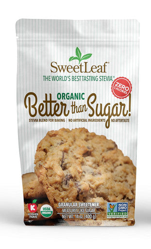 Sweetleaf Better Than Sugar Organic Stevia Granular Sweetener - Blend for Baking Stevia Powder Zero Calorie Sweetener Sugar Non-GMO Gluten- Keto Granular Sugar Substitute - 14 Oz