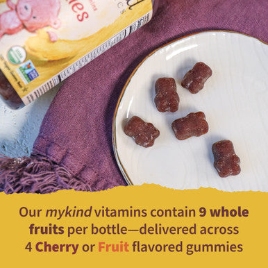 Garden of Life Mykind Organics Kids Gummy Vitamins Certified Organic Non-Gmo & Vegan Complete Children'S - B12 C & D3 Gluten Soy & Dairy Free Real Fruit Chew Gummies Multi Cherry 120 Count