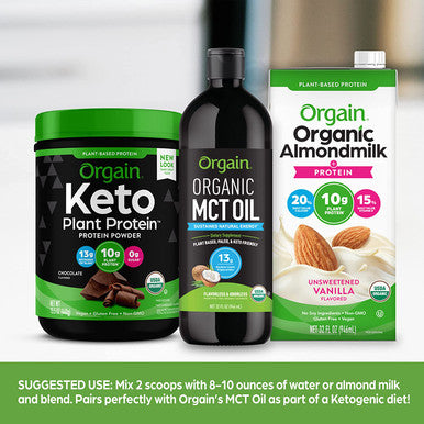 Orgain Keto PlantBased Protein Powder Chocolate 10g of Protein Keto Friendly Organic Vegan Gluten Organic Prebiotic Fiber 0.97 Lb Packaging May Vary