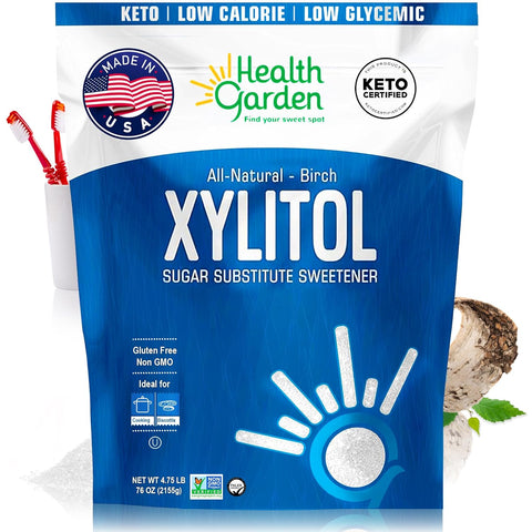 Health Garden Birch Xylitol Sweetener, 40 oz Bag ÃƒÂ¢Ã¢â€šÂ¬Ã¢â‚¬Å“ 100% Birch-Derived Xylitol Sugar Substitute for Baking & Coffee, 1:1 Sugar Replacement, Supports Teeth, Keto, Vegan, Non-GMO