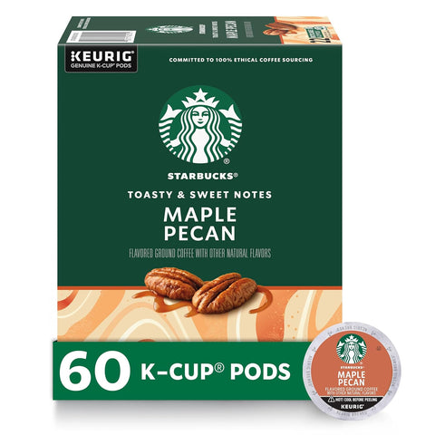 Starbucks K-Cup Coffee Pods, Caramel Naturally Flavored Coffee For Keurig Brewers, 100% Arabica, 1 Box (22 Pods)